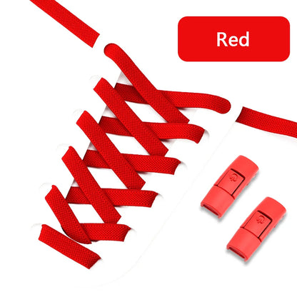 Colorful Press Lock No Tie Shoelace Elastic Shoelaces for Sneakers Sport Tieless Elastic Shoe Laces One Size Fit All Adult Kids - Smarsty