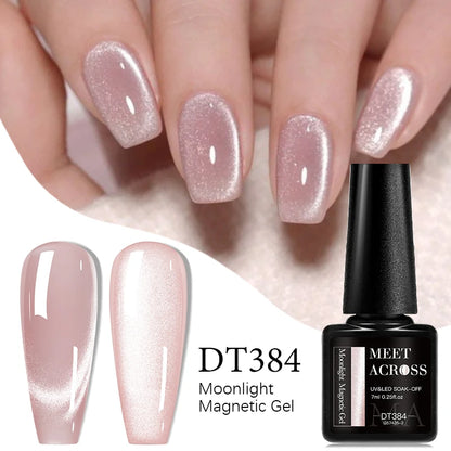 Magnetic Pink Silver Glitter Gel Nail Polish 7ml - Smarsty