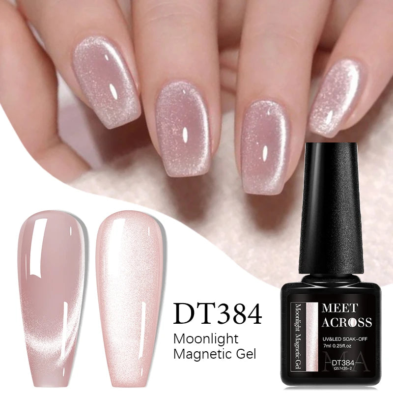 Magnetic Pink Silver Glitter Gel Nail Polish 7ml - Smarsty