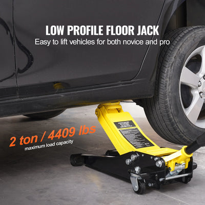 SucceBuy 2 Ton Low Profile Floor Jack Heavy Duty Iron Hydraulic Racing Floor Jack Hydraulic Car Jack Dual Piston Quick Lift Pump