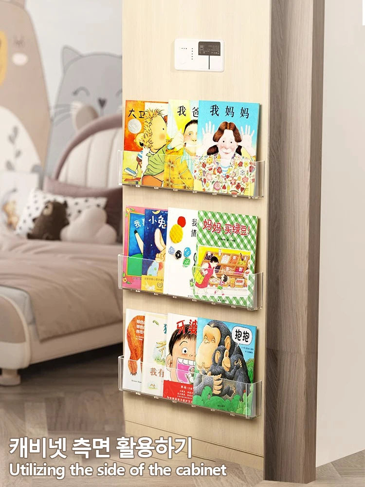 Organizer Picture Book Display Cabinet Bookshelf Children's Wall Behind the Door Reading Magazine Storage Wall Hanging Bookshelf by Smarsty