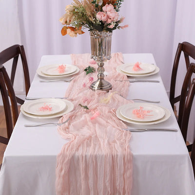 Wrinkle Gauze Table Runner for Elegant Dining Decor - Smarsty