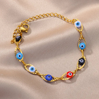 Gothic Rainbow Evil Eye Bracelet for Women - Smarsty