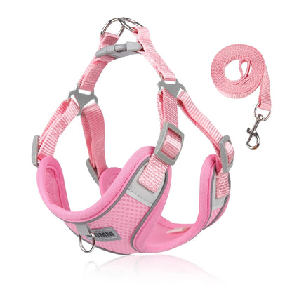 Reflective Dog Harness Leash Set for Outdoor Safety - Smarsty