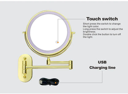 8 Inch Chrome Makeup Mirror with Dual Magnification - Smarsty