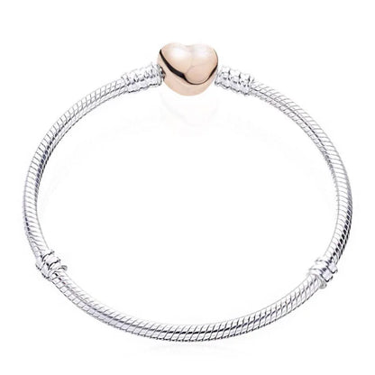 Sterling Silver Heart Moon Star Pendant Bracelet - Smarsty