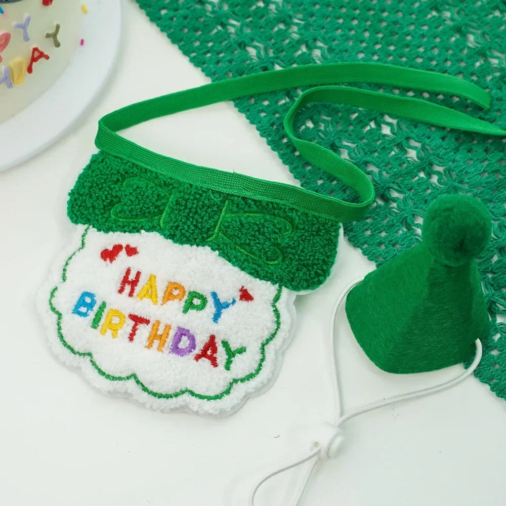 Adjustable Pet Birthday Hat and Bandana Set - Smarsty