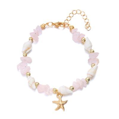 Bohemian Starfish Pendant Beaded Bracelet for Women - Smarsty