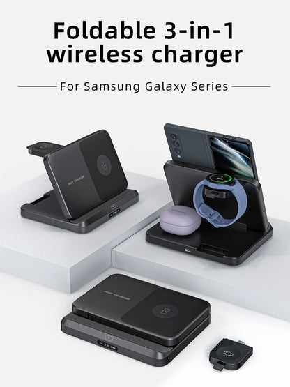 3 In 1 Wireless Charger Stand With Fast Charging Dock - Smarsty