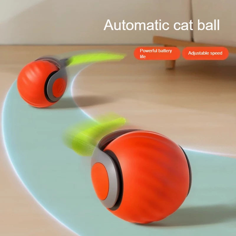 Interactive Rolling Cat Toy with Faux Tail - Smarsty