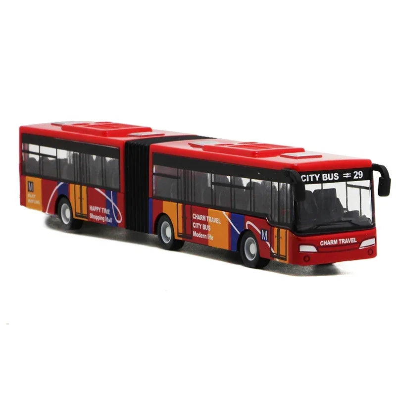 1:64 Alloy City Bus Model Vehicles City Express Bus Double Buses Diecast Vehicles Toys Funny Pull Back Car Children Kids Gifts by Smarsty