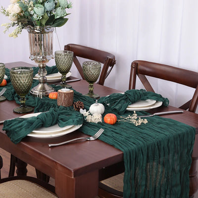 Rustic Cheese Cloth Table Runner for Weddings and Events - Smarsty