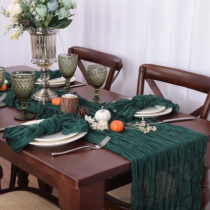 Rustic Cheese Cloth Table Runner for Weddings and Events - Smarsty
