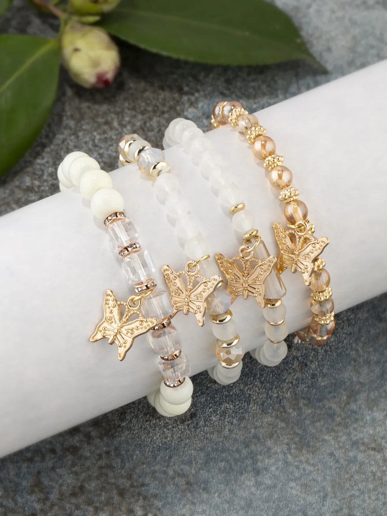 Trendy Butterfly Beaded Bracelet Set for Women - Smarsty