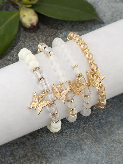 Trendy Butterfly Beaded Bracelet Set for Women - Smarsty