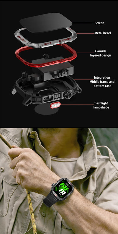Military GPS Smart Watch with Bluetooth Call Feature - Smarsty