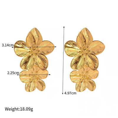 Vintage Gold Flower Drop Earrings for Women Stylish Design - Smarsty
