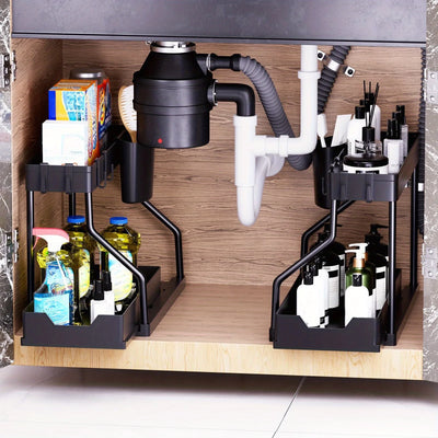 Multi-layer Pull-out Finishing Seasoning Household Kitchen Rack Bathroom Sink Layered Sundries Storage Rack by Smarsty
