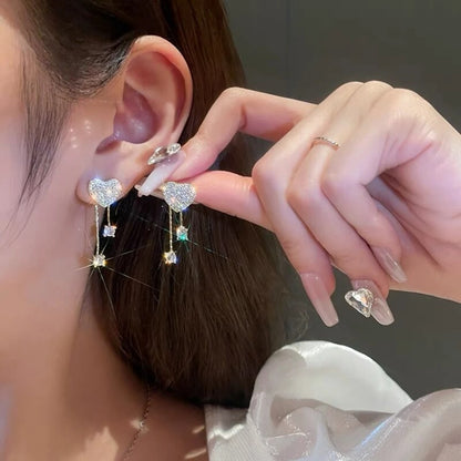 Elegant Pearl Bow Knot Diamond Stud Earrings for Women - Smarsty