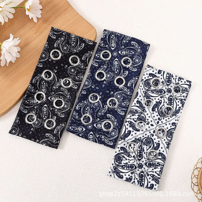 Punk Grunge Wide Elastic Headband Stretchy Metal Look - Smarsty