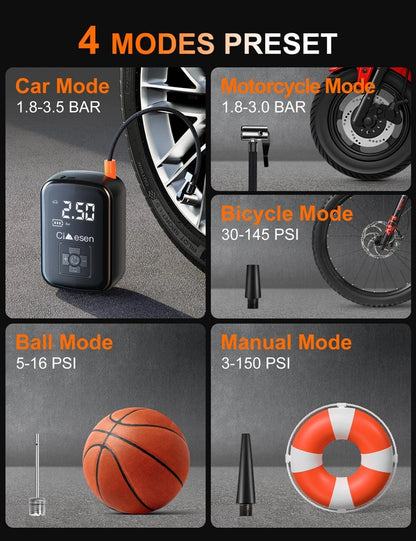 Cordless Wireless Air Pump Portable Tire Inflator 150 PSI - Smarsty
