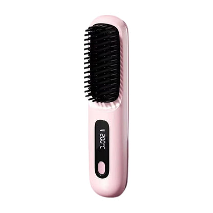 Cordless Hair Straightener Portable Straightener Brush 3 Adjustable Temp Hair Straightening Brush Anti-scald for Hair Styling