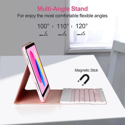 Keyboard Case For iPad 10th Gen 2022 10.9inch,Detachable Bluetooth Keyboard Cover For iPad 11 11inch A16 2025 With Pencil Holder