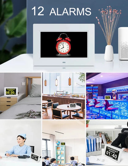 Digital LED Calendar Clock with 12 Alarms and Multi-Language Display - Smarsty