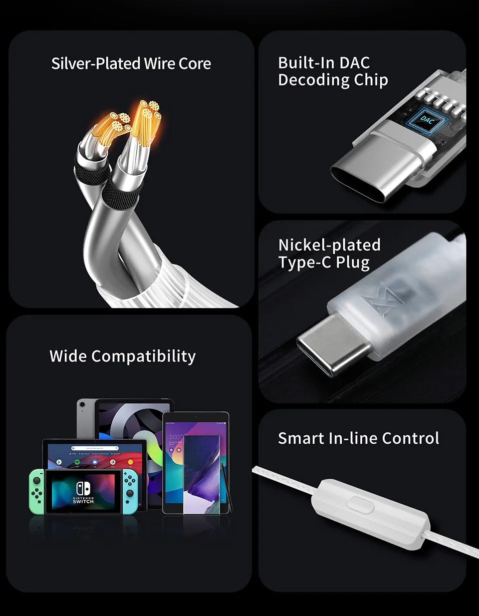 KZ Silver Plated Upgrade Cable for Earphones - Smarsty