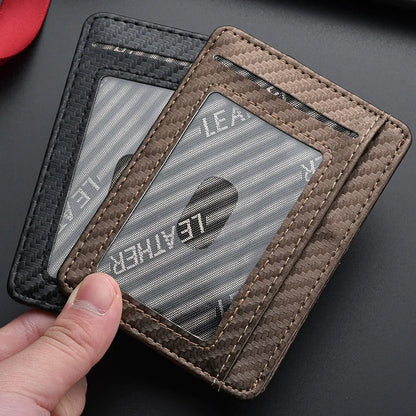 Men's Slim Thin Minimalist Front Pocket Wallets Men Anti Rfid Blocking Protected Magic ID Credit Card Holder PU Leather Wallets