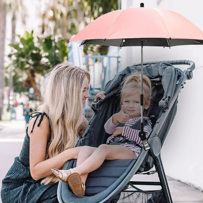 Baby Stroller Folding Umbrella UV Sun Rain Protection Parasol 360 Degrees Adjustable Universal Stroller Sunshade Canopy CoverBab by Smarsty