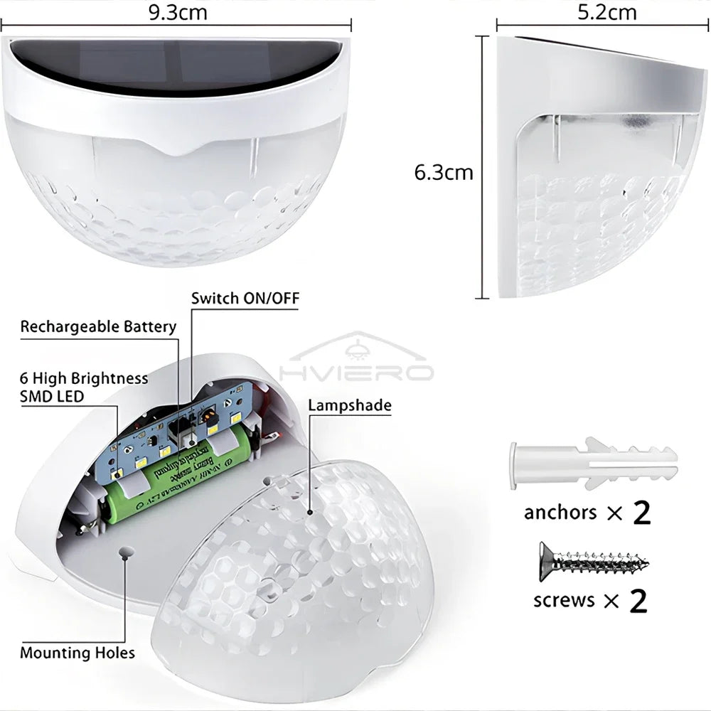 LED Solar Waterproof Fence Lamp for Garden Pathway - Smarsty