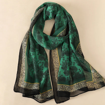Women Print Chiffon Scarf Lightweight Sunscreen Shawl Wrap - Smarsty