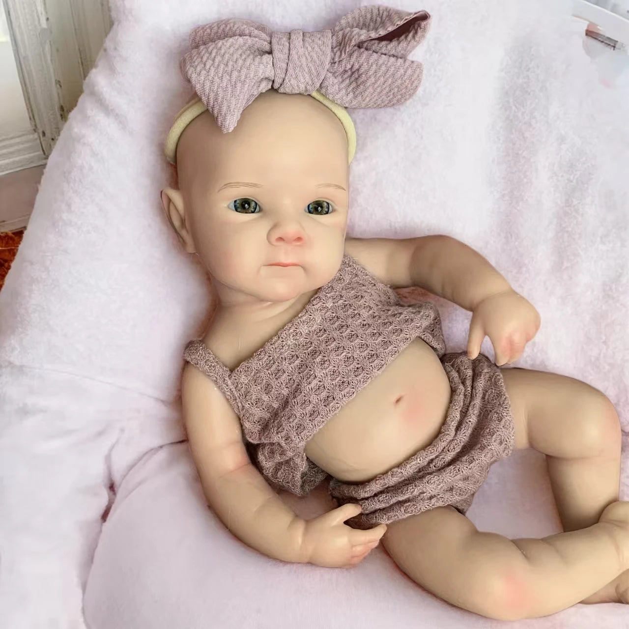 13Inch Waterproof Bettie Bebe Reborn Silicone Girl Doll With 2 Sets Outfits Handmade Paint Skin Soft Touch Newborn Silicone Doll