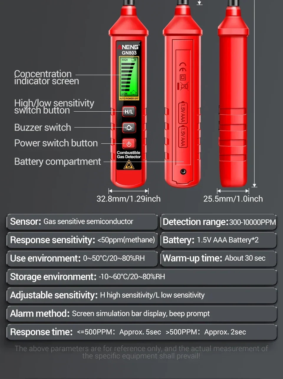 ANENG GN803 Portable Gas Leak Detector with LCD Display - Smarsty