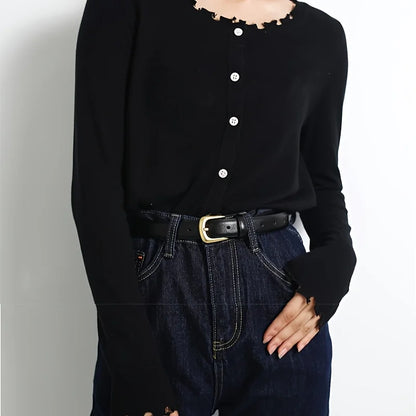 Ladies PU Leather Casual Black Belt for Daily Wear - Smarsty