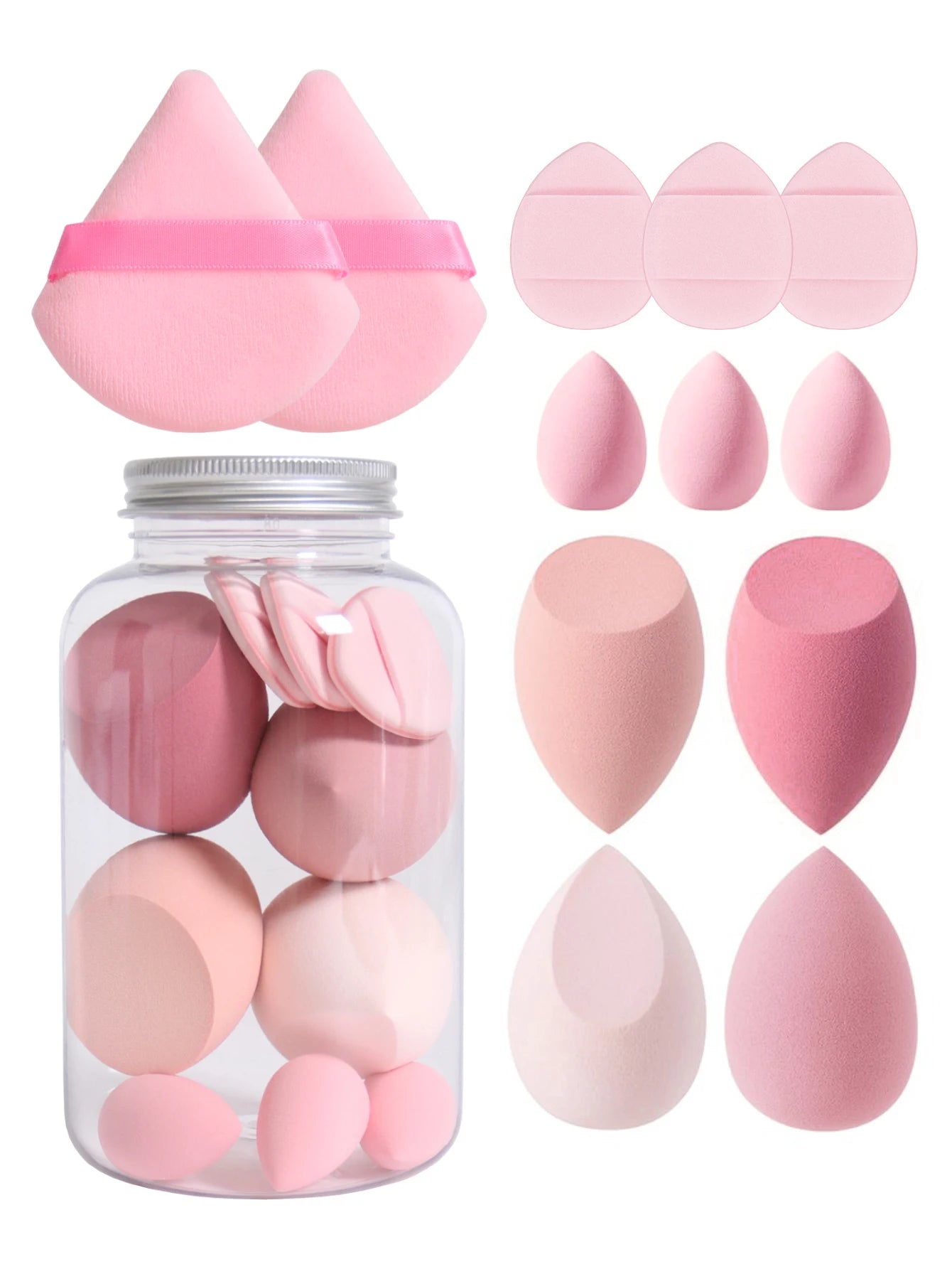 12Pcs Latex-Free Makeup Sponge Set for Flawless Application - Smarsty