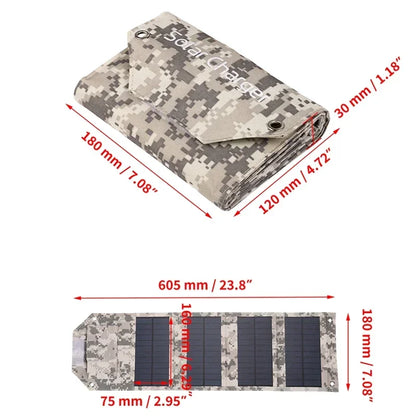 Foldable Solar Panel Charger for Outdoor Camping - Smarsty