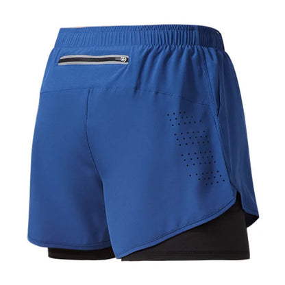 Men's Running Shorts Quick-drying Fitness Black Double Layer Shorts Men New Sport Workout Training Bodybuilding Short Pants - Smarsty