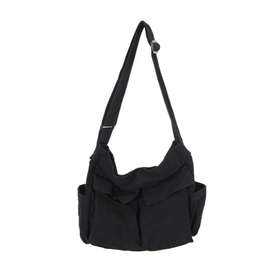 Retro Canvas Workwear Shoulder Bag Large Capacity Messenger - Smarsty