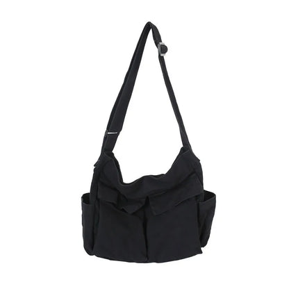 Retro Canvas Workwear Shoulder Bag Large Capacity Messenger - Smarsty