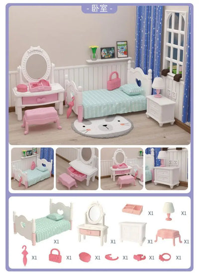 Original Toys Miniature Items Furniture Family Toys Dollhouse LivingRoom Bathroom Kitchen Set Pretend Creative Ideas Kids Toys by Smarsty