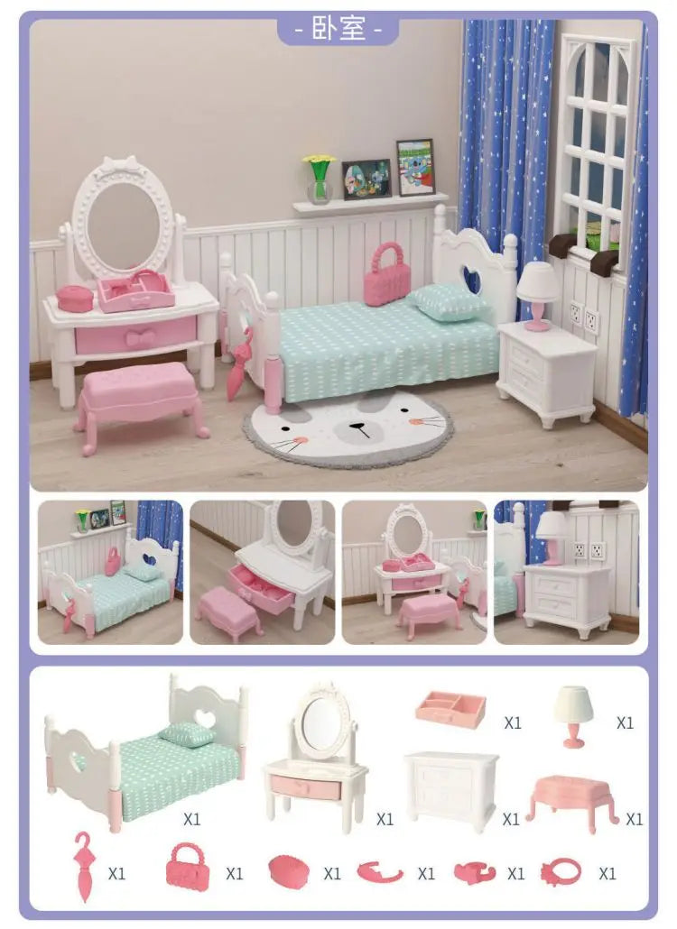 Original Toys Miniature Items Furniture Family Toys Dollhouse LivingRoom Bathroom Kitchen Set Pretend Creative Ideas Kids Toys by Smarsty