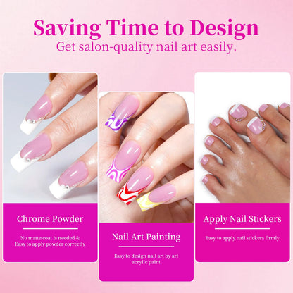 144 Piece Summer Shiny Acrylic Toenail Set - Smarsty