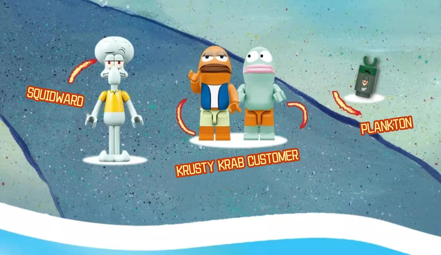 Spongebob building block cartoon Krusty Krab creative restaurant scene model Patrick Star assembly toy children's birthday gift by Smarsty