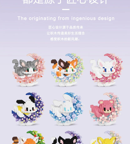 Mini Dog Cat panda raccoon Cute Pet Small Building Block Model Series Ornaments Children's Toy Christmas Birthday Gifts for Kids by Smarsty