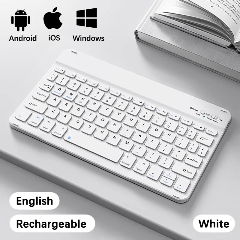 Bluetooth Keyboard For iPad Tablets Portable Wireless Slim