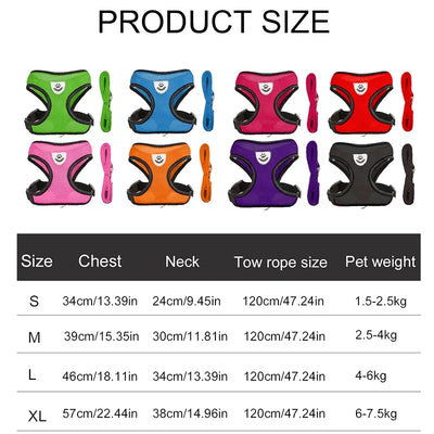 Adjustable Breathable Dog Cat Harness with Reflective Safety - Smarsty