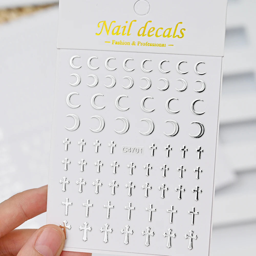 Metallic 3D Star Nail Art Stickers Set - Smarsty