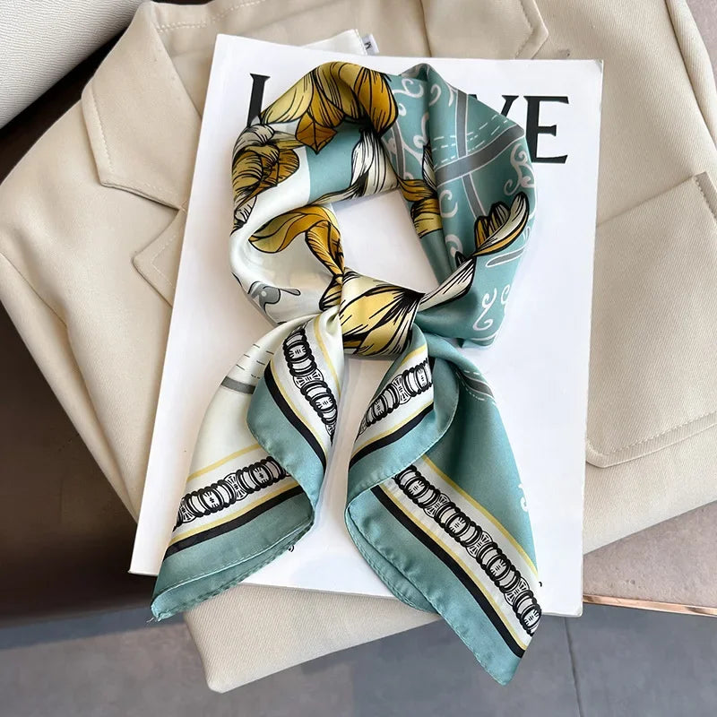 Luxury Women Silk Leopard Print Scarf Soft Satin Wrap - Smarsty